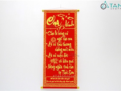 Liễn treo thư pháp chủ đề CHA